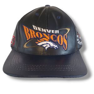 Denver Broncos Pro Elite Team NFL Genuine VINTAGE Leather Hat Made in USA
